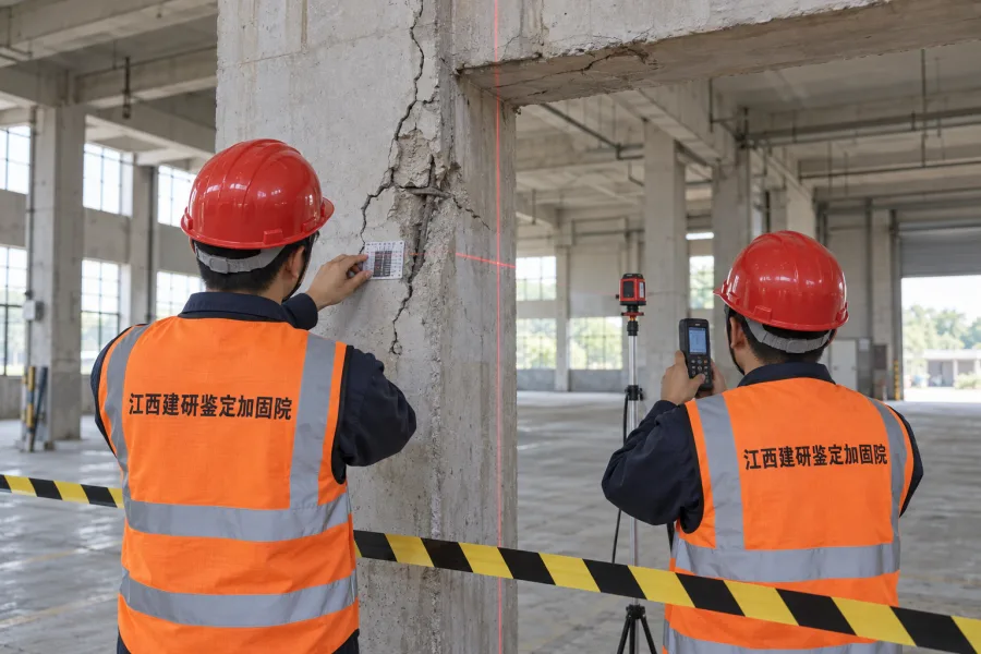 突发结构异常后对柱梁构件进行快速检测示意图