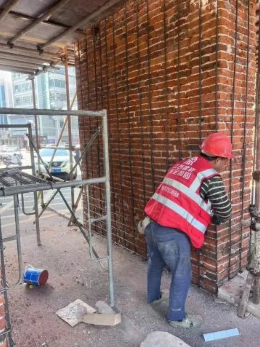建筑结构加固墙柱钢筋网施工细节