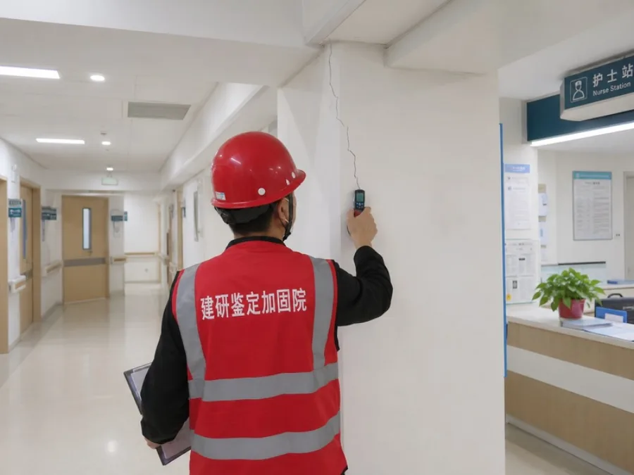 公共建筑可靠性鉴定:走廊墙体裂缝检测