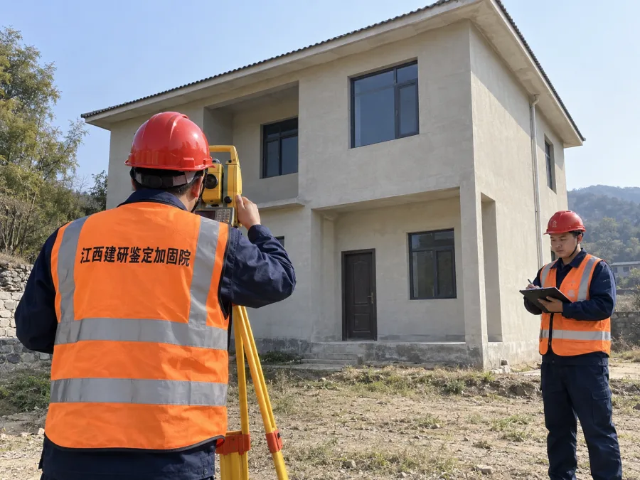 住宅房屋外立面测量与变形核查现场